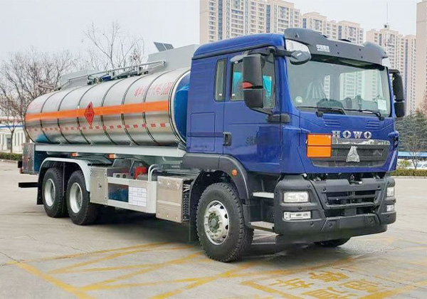 Aluminum alloy flammable liquid tank transport vehicle