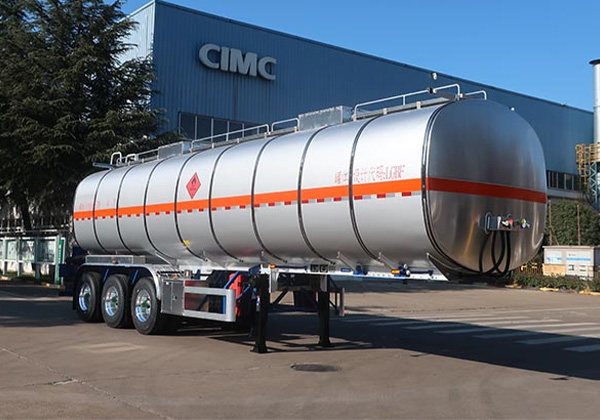Aluminum alloy flammable liquid tank transport semi-trailer