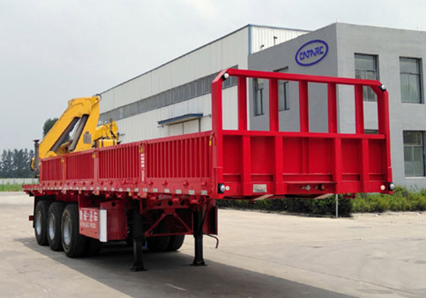 Truck mounted lifting and transportation semi-trailer